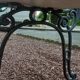 Garden bench with old cast-cast-or-cast-or-cast foot