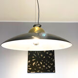 Chandelier in brass and black lacquered metal, Italy 70's