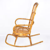 Rattan rocking chair Denmark, 1970s, Scandinavian style
