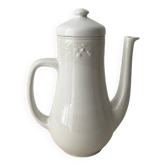 Cafetière / théière Sarreguemines France en faïence blanche