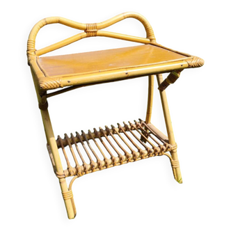 Bamboo and rattan bedside table