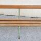 Large vintage 1950's "stella" school bench with backrest, adult height