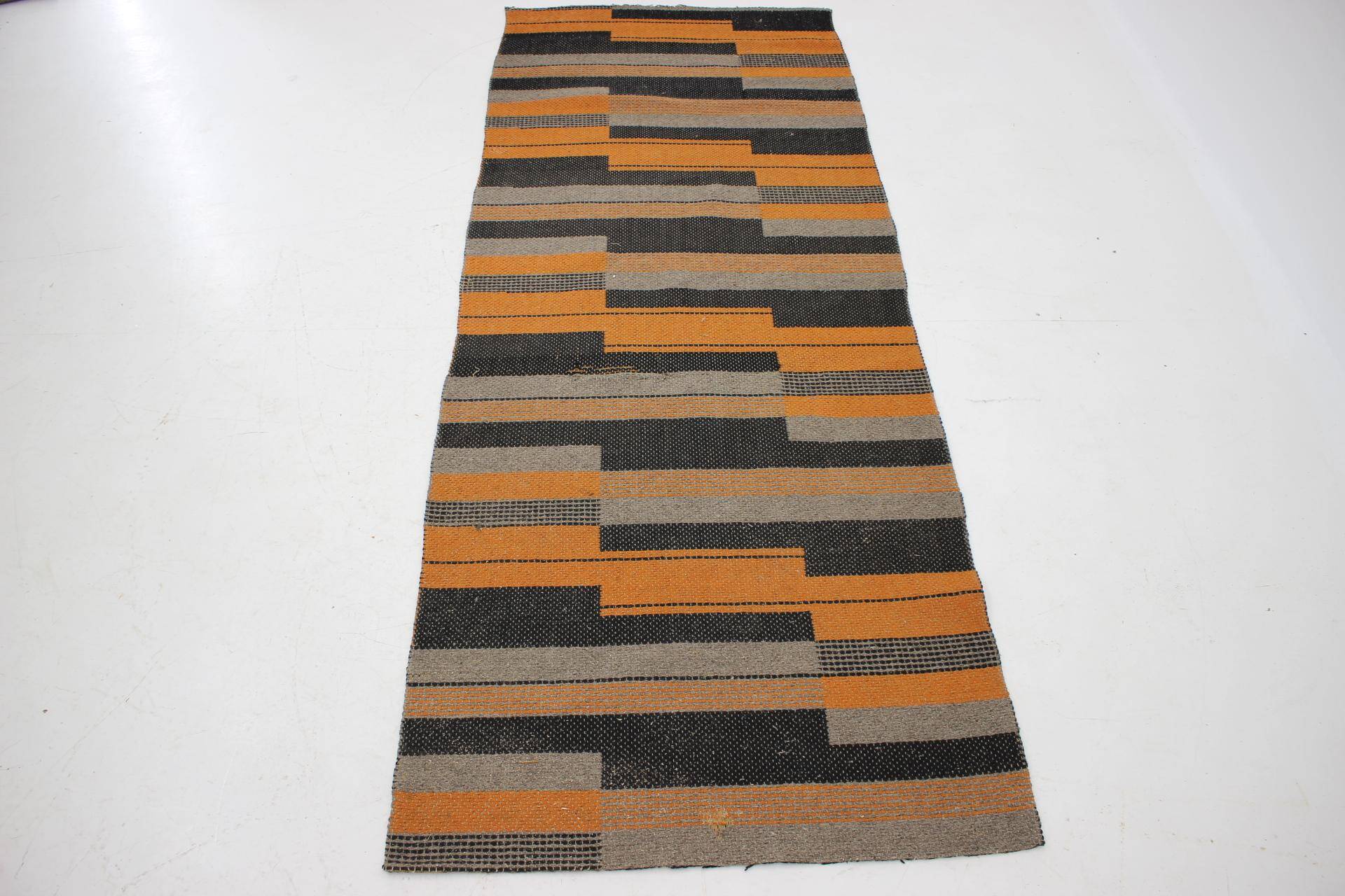 Geometric Modernist Bauhaus Rug, Czechoslovakia, 1930s