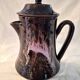 Vallauris ceramic coffee pot with brown and pink glaze A152-1