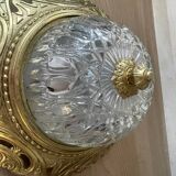 Vintage brass and chiseled glass ceiling light