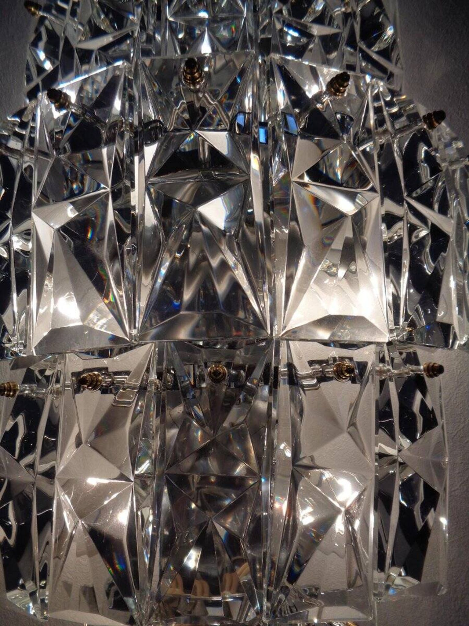 Large Crystal Glass Flush Mount from Kinkeldey, Germany, 1970s