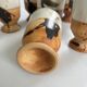 Set of 6 vintage ceramic footed coffee cups – artisanal style