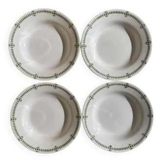 Lot de 4 assiettes creuses Creil et Montéreau