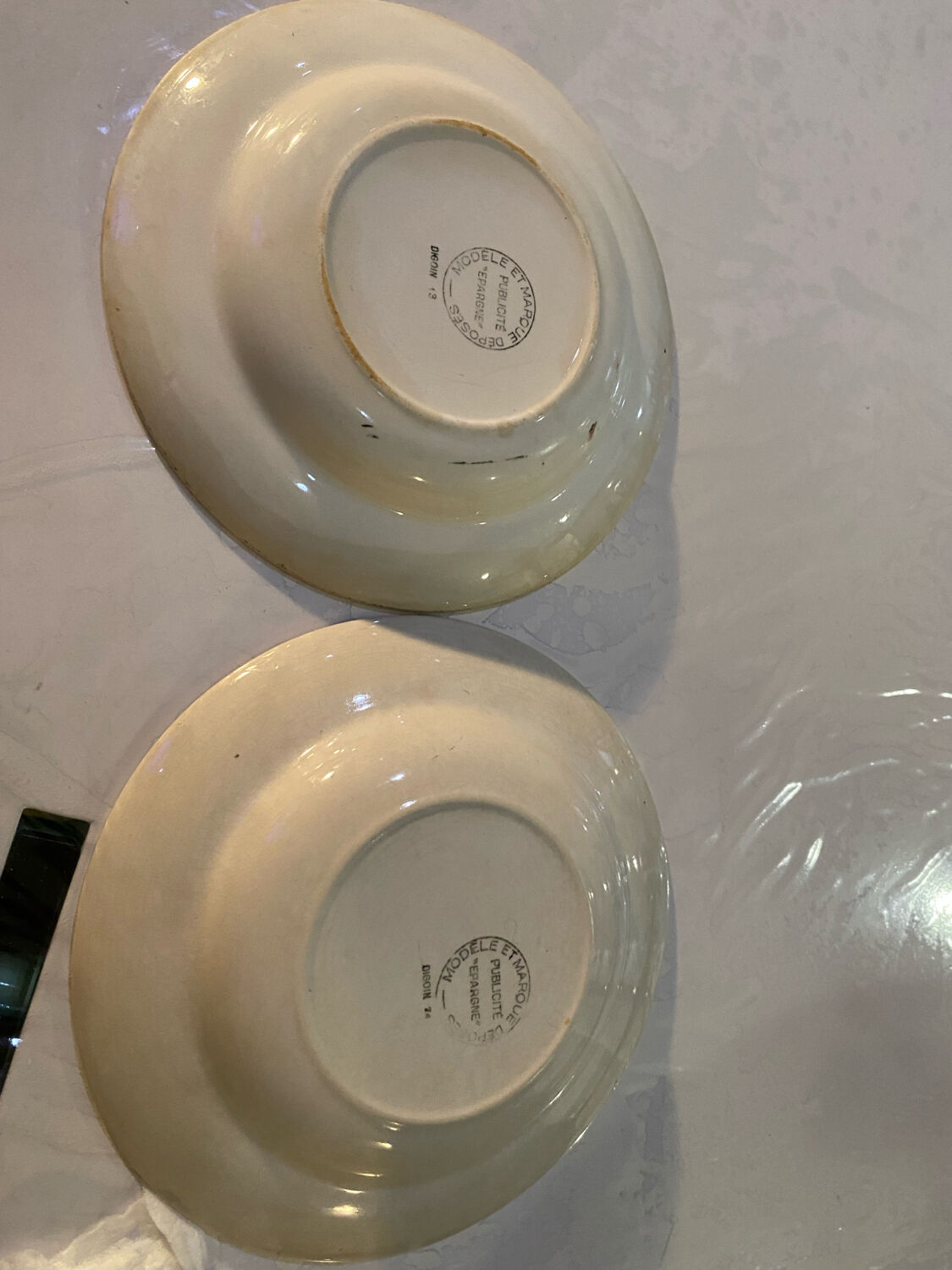 Lot of two antique Digoin Casino deep plates