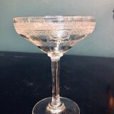 5 champagne glasses in chiseled crystal