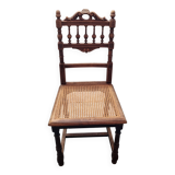 Rattan and wood bedroom chair