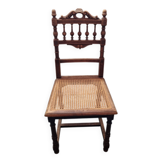 Chaise de chambre rotin et bois