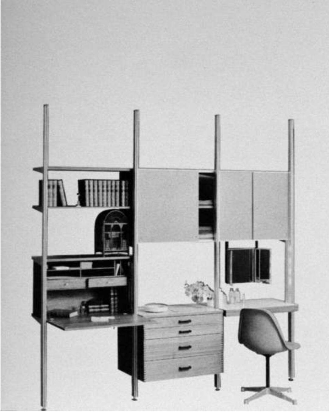 Modular bookshelf George Nelson & Associates OMNI system