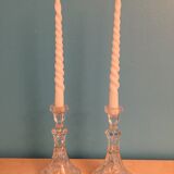 Pair of glass candlesticks