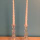 Pair of glass candlesticks