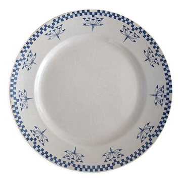 Plat rond terre de fer Creil et Montereau