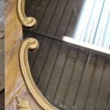 Mirror wood faux marble, 134x80 mercury glass