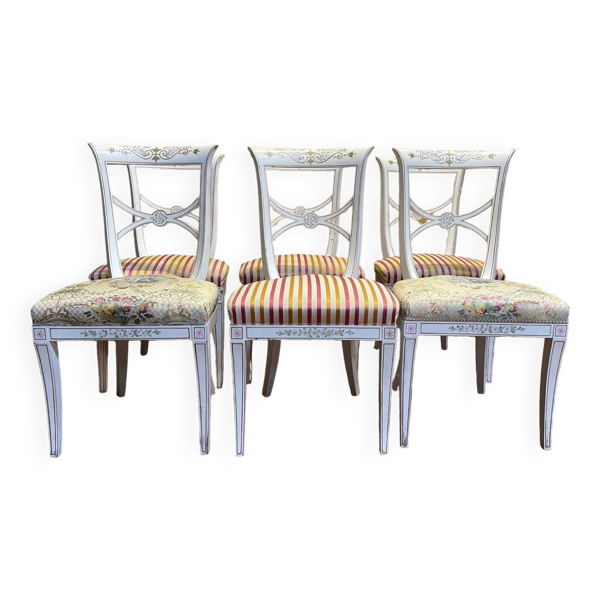 Suite de 6 chaises de style Empire - Consulat