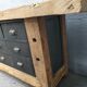 Industrial established furniture two metal doors and 6 wooden drawers