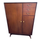 Mid-Century teak wardrobe in brown by Meredew, vertical storage 1960s