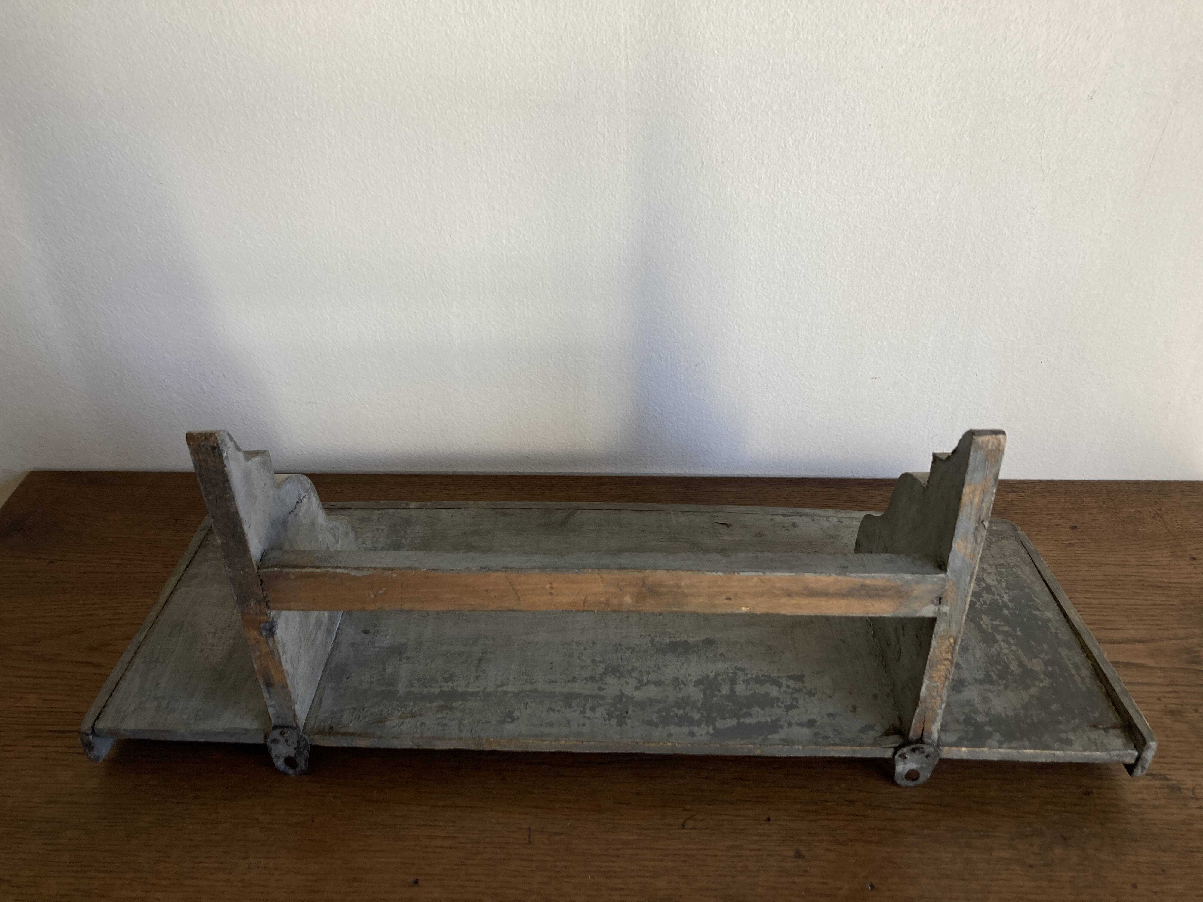 Hudson Farmhouse Folk Art Country Shelf Original Gray Patina