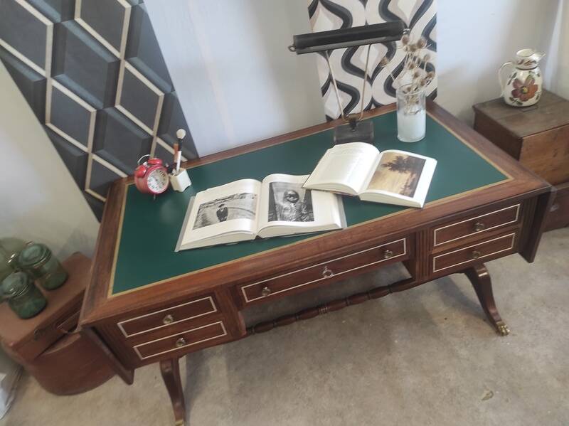 Double-sided mahogany empire desk