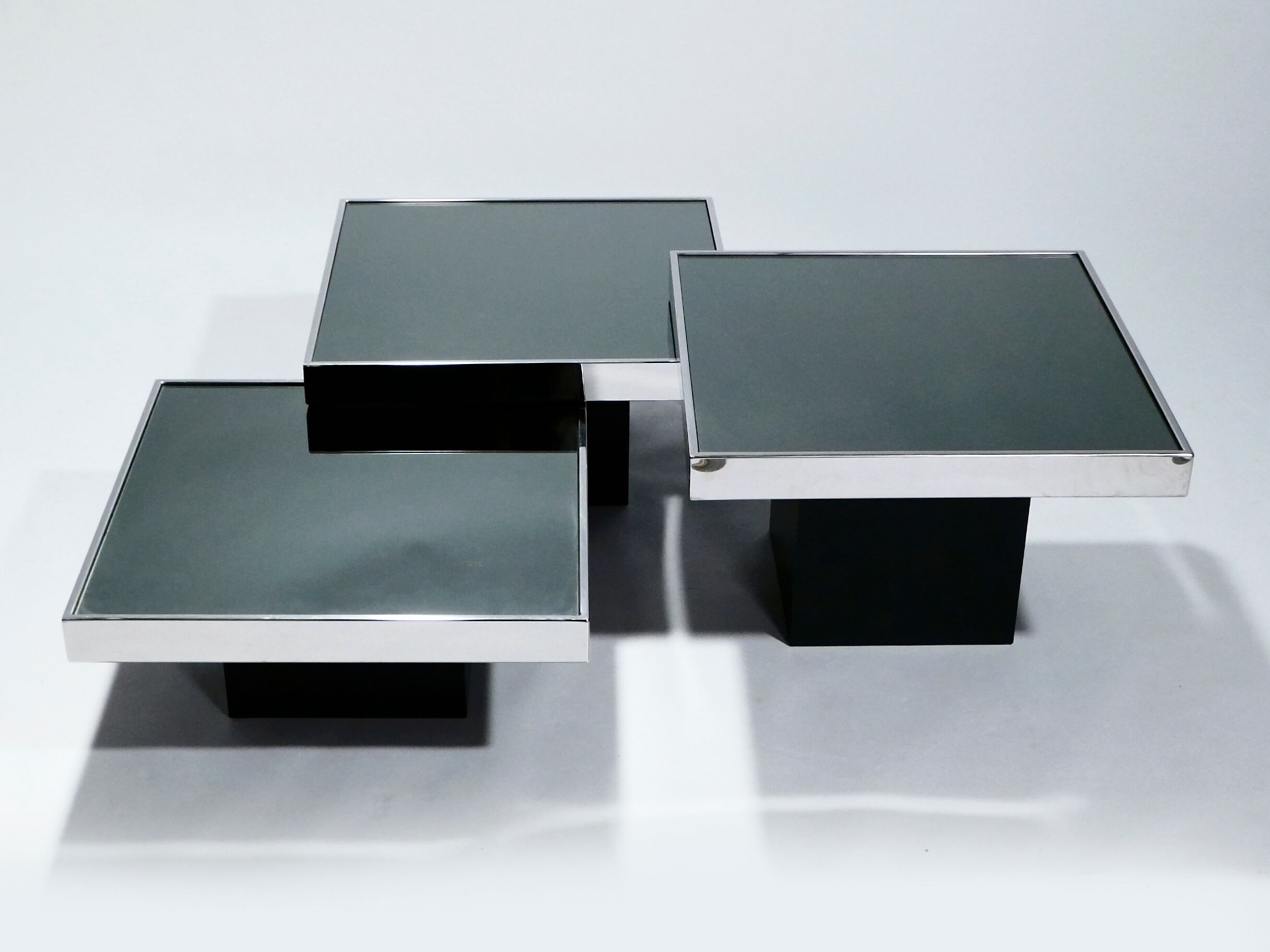 Coffee table chrome mirror Willy Rizzo for Cidue Italy 1970