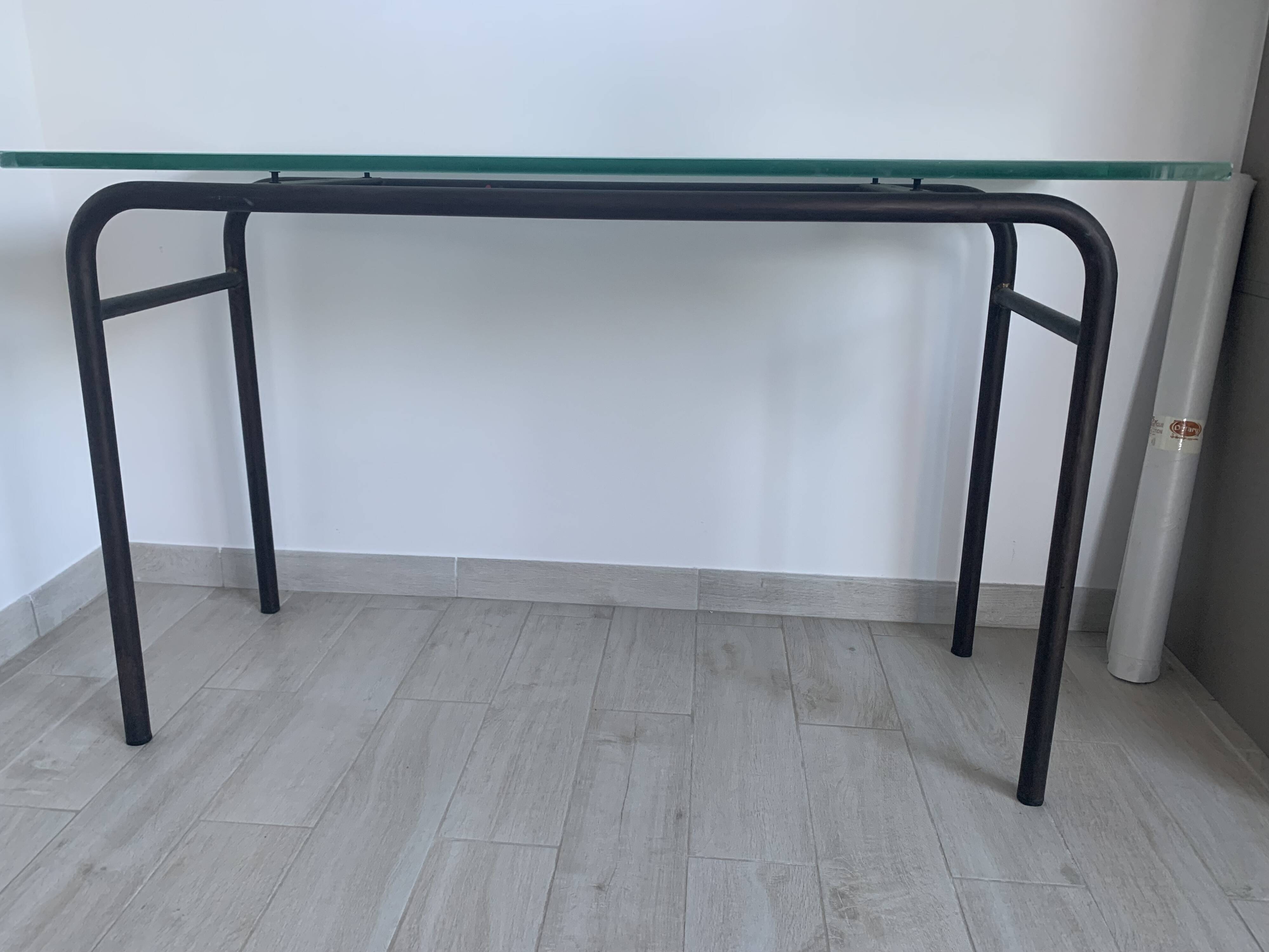 School desk with glass top