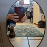 Mirror with a grey wooden frame