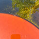 ORANGE smoked glass tulip foot table Gastone Rinaldi