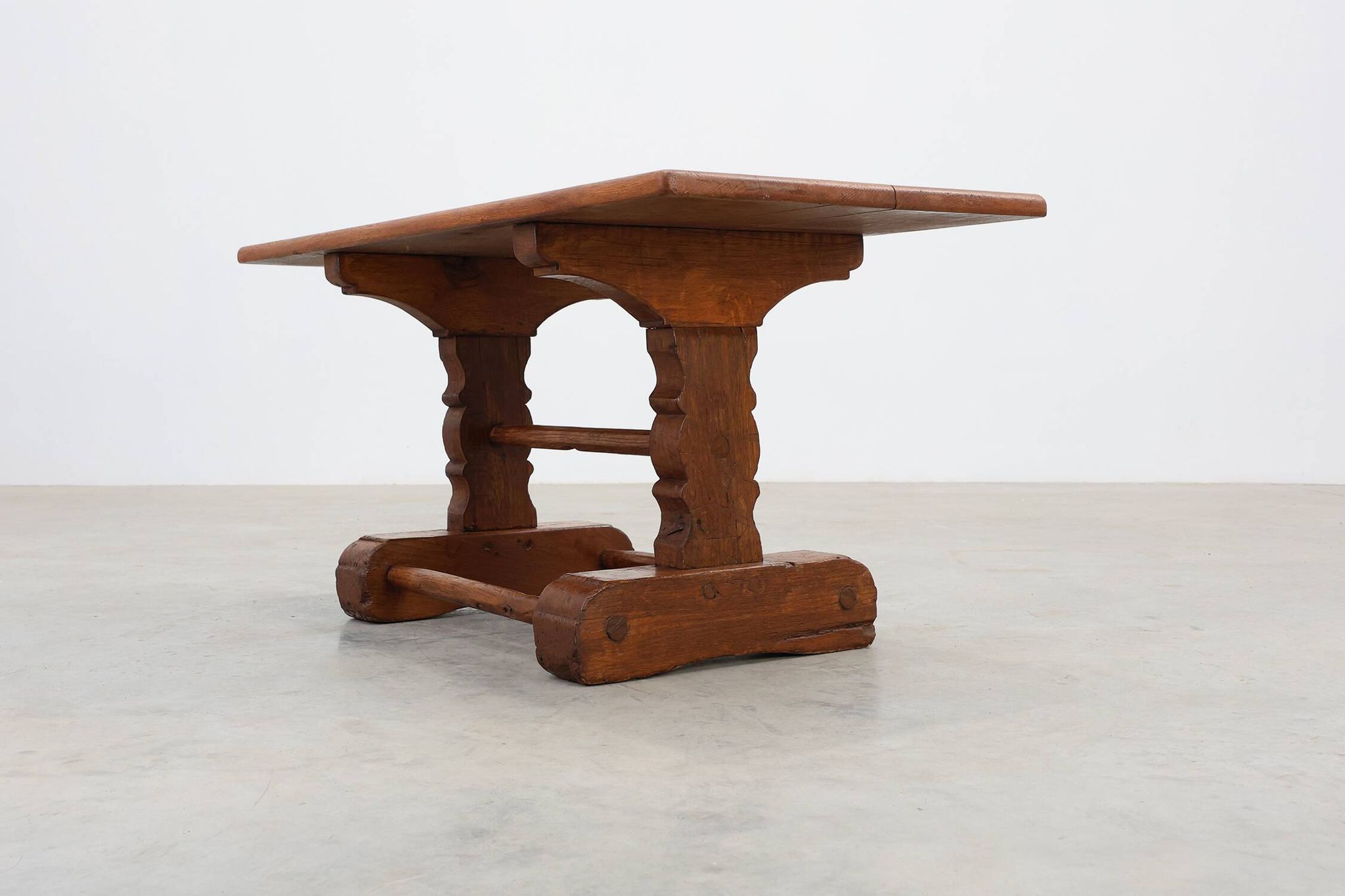 Antique Oak Monastery Coffee Table, France 17th Century