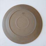 Flat plate in Marais sandstone France beige with blue, white and brown floral decoration