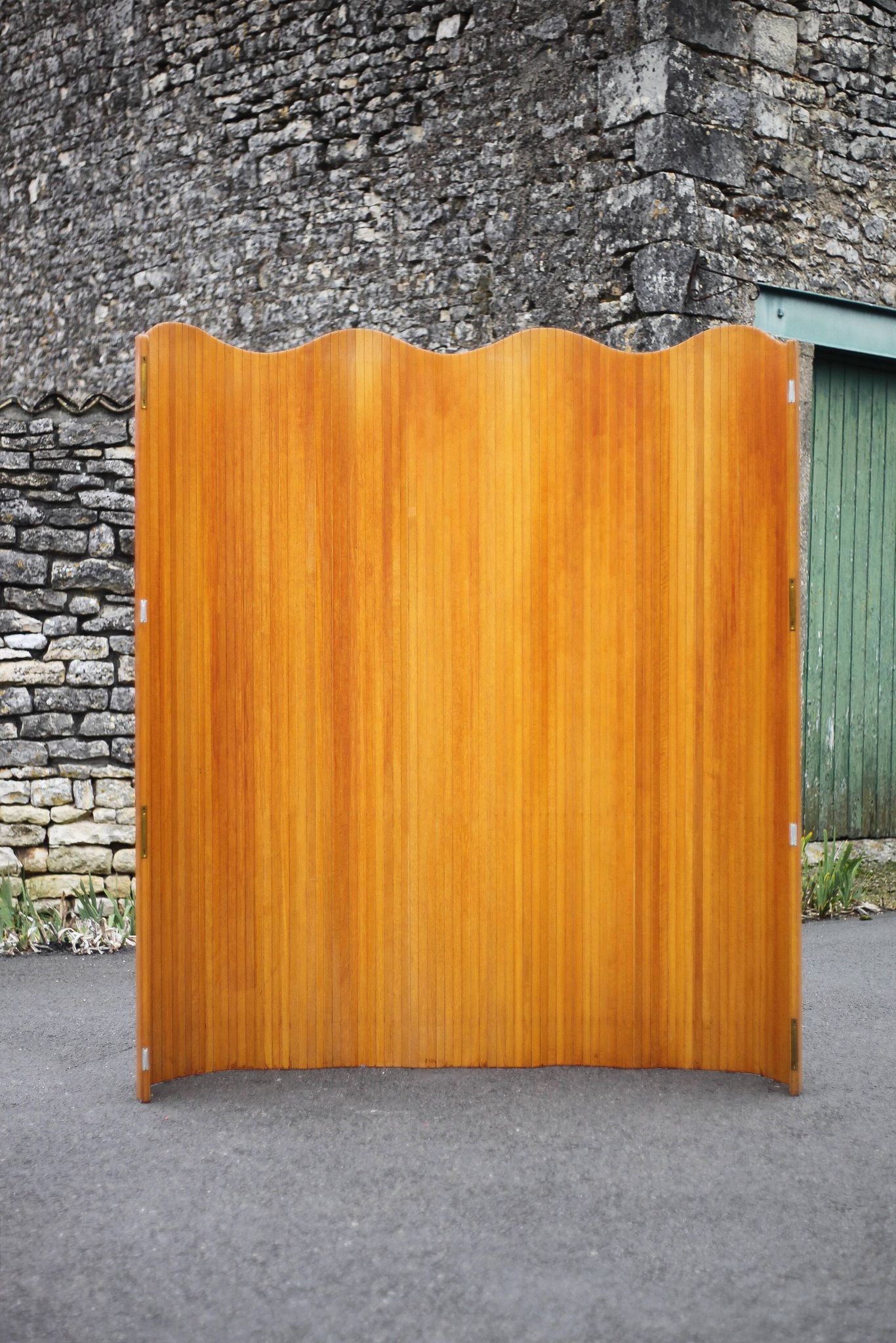 Vintage screen, large wooden screen Manufrance, wooden partition, screen, interior decoration