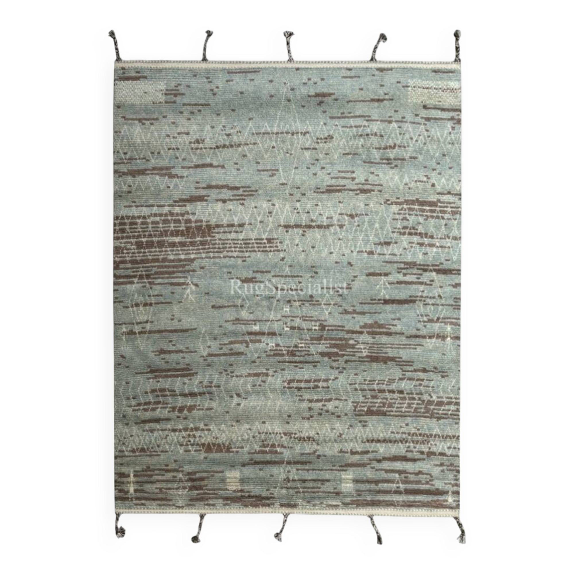 Modern Moroccan Berber Rug. 100% Wool. Custom Options Available