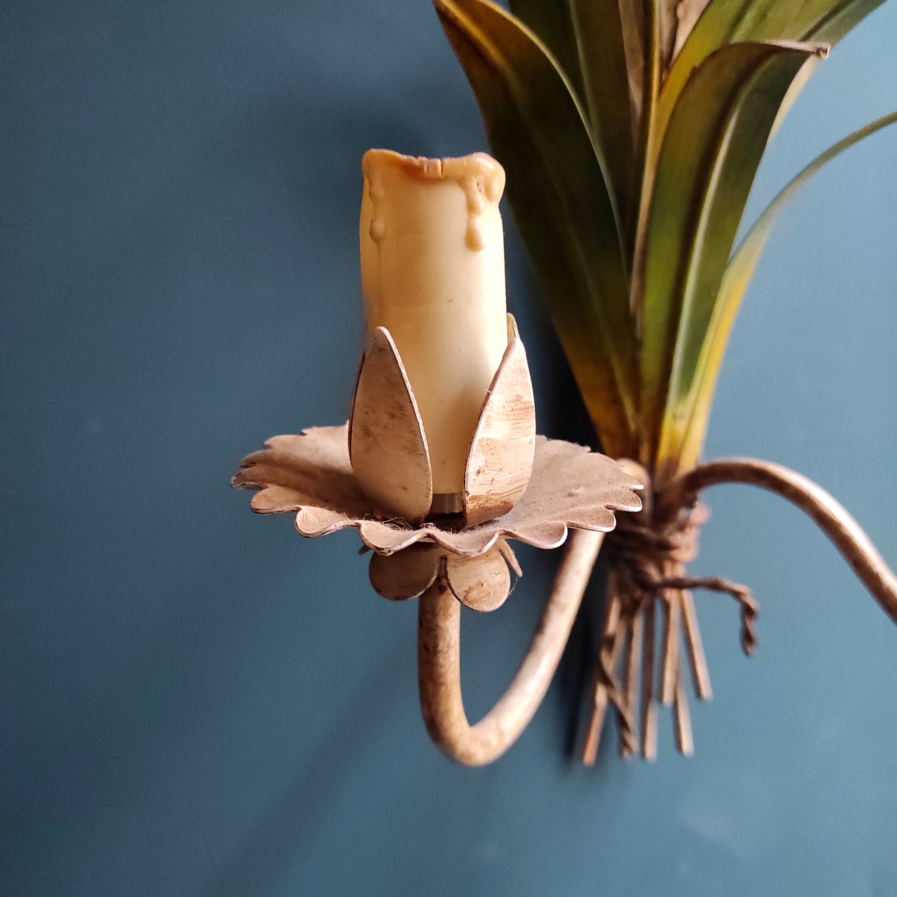 French vintage wall sconces shaped like reeds