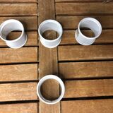 Série de 4 coquetiers rond serviette ikea smix design hagberg métal blanc #a520