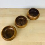 3 bols teck danois scandinave années 60