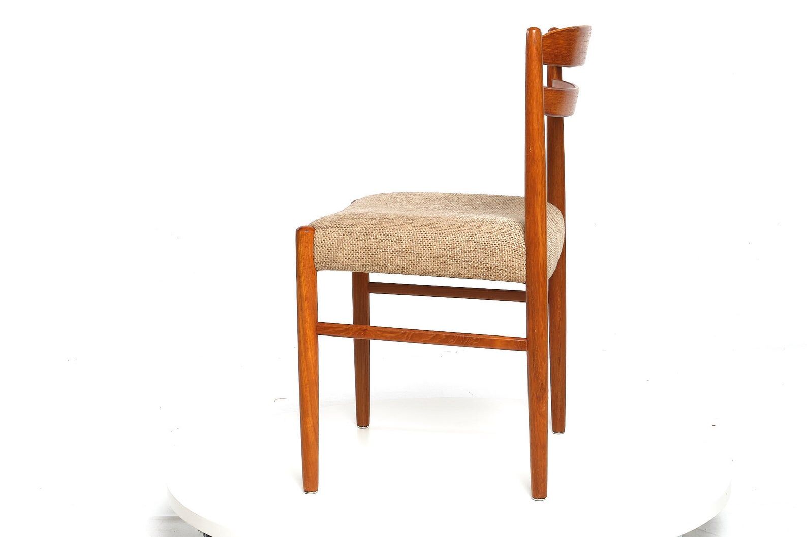 Lot of 6 padded teak dining chairs