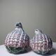 Pair of hand-painted Chinese porcelain quails, 1960s-1970s.
