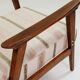 Fauteuil vintage style scandinave lin naturel 1970