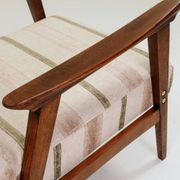 Fauteuil vintage style scandinave lin naturel 1970