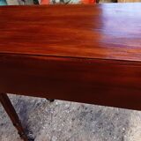 Small table with flaps in blond mahogany with one drawer