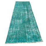 Vintage distressed turkish rug runner , 265 x 90 cm