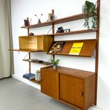 Système mural en teck par Sven Ellekaer pour Albert Hansen, années 1960