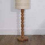 Vintage scandinavian wooden floor lamp 1960