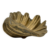 Grand vide-poche coquillage en laiton massif — 1950s