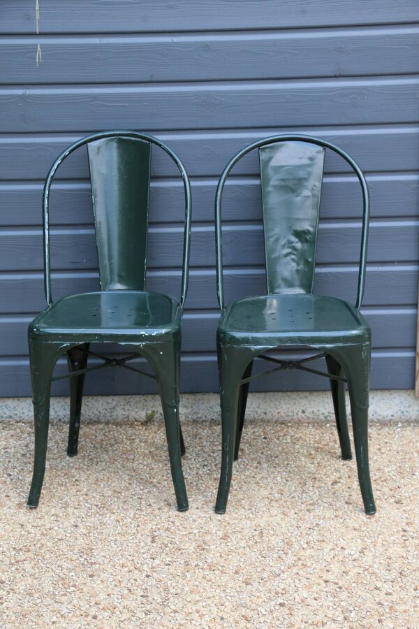 Paire de chaises tolix modèle b 1930 (première édition)