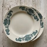 6 assiettes plates Lutèce Longchamp terre de fer ancienne