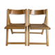 Duo de chaises italiennes  bois et cannage des années 60