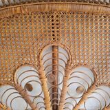 Peacock rattan headboard bed